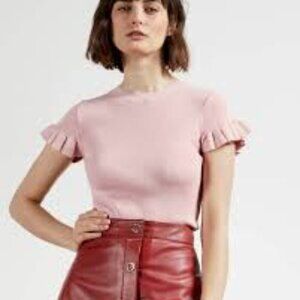 Ted Backer Frill Rib Knit Top  Women  Size S